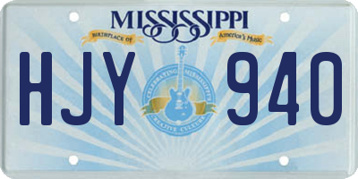 MS license plate HJY940