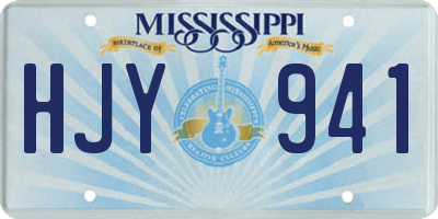 MS license plate HJY941