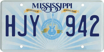 MS license plate HJY942