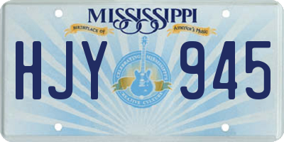 MS license plate HJY945