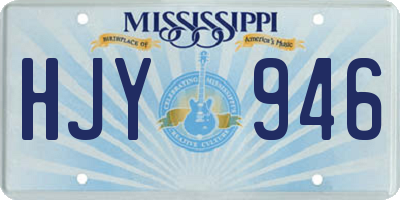 MS license plate HJY946