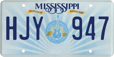 MS license plate HJY947
