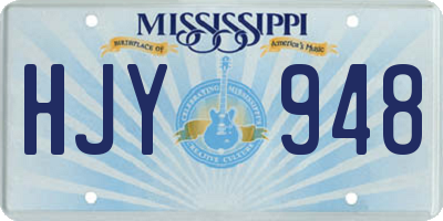 MS license plate HJY948
