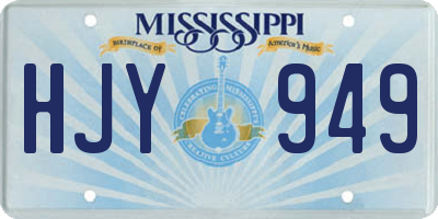 MS license plate HJY949