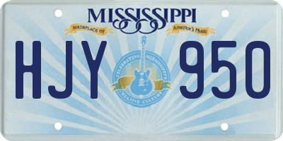 MS license plate HJY950