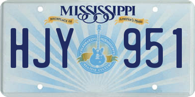 MS license plate HJY951