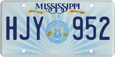 MS license plate HJY952