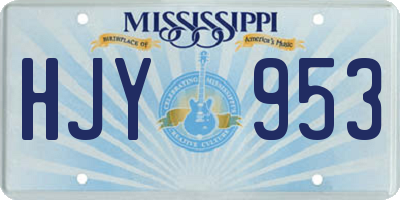 MS license plate HJY953