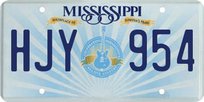MS license plate HJY954