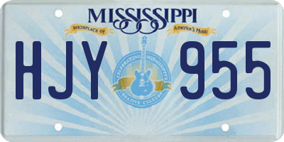 MS license plate HJY955