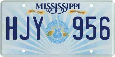 MS license plate HJY956