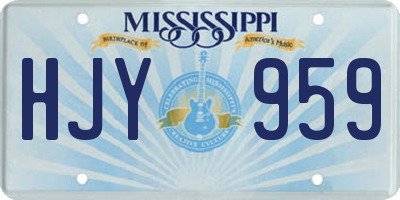 MS license plate HJY959