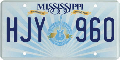 MS license plate HJY960