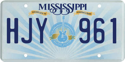 MS license plate HJY961