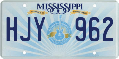 MS license plate HJY962