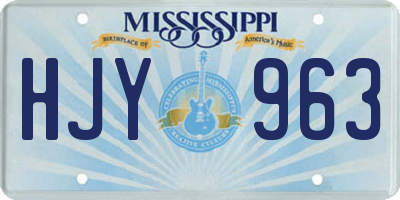 MS license plate HJY963