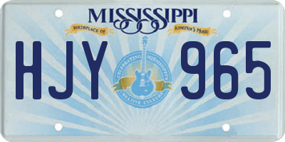 MS license plate HJY965
