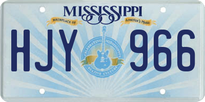 MS license plate HJY966