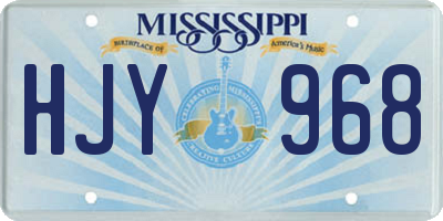 MS license plate HJY968