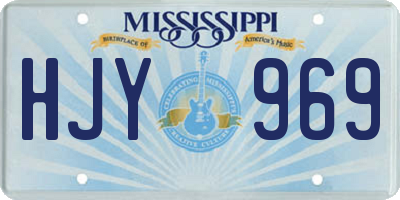 MS license plate HJY969