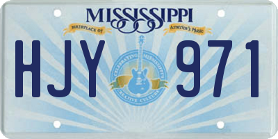 MS license plate HJY971