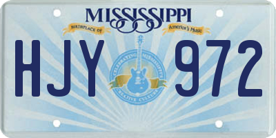 MS license plate HJY972