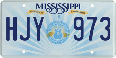 MS license plate HJY973