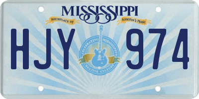 MS license plate HJY974