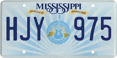 MS license plate HJY975