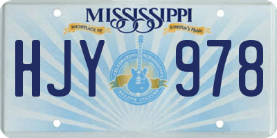 MS license plate HJY978