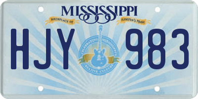 MS license plate HJY983