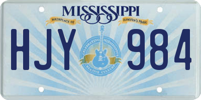 MS license plate HJY984