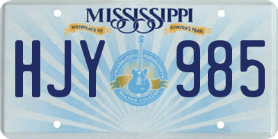 MS license plate HJY985