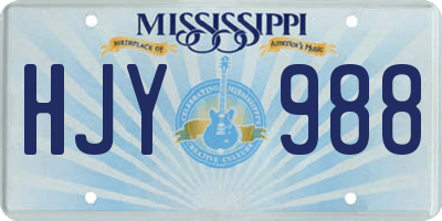 MS license plate HJY988