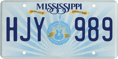 MS license plate HJY989