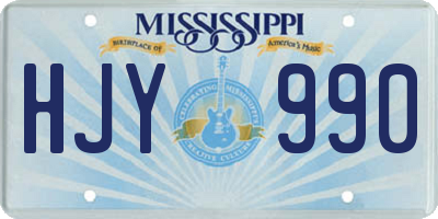 MS license plate HJY990