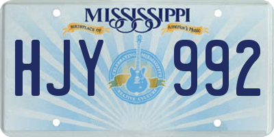 MS license plate HJY992