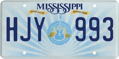 MS license plate HJY993