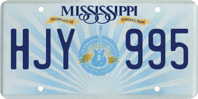 MS license plate HJY995