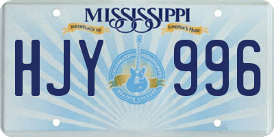 MS license plate HJY996