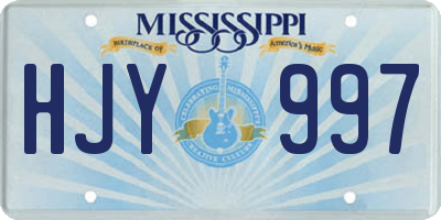 MS license plate HJY997