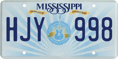 MS license plate HJY998
