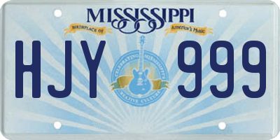 MS license plate HJY999