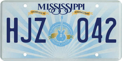 MS license plate HJZ042
