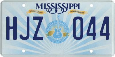 MS license plate HJZ044