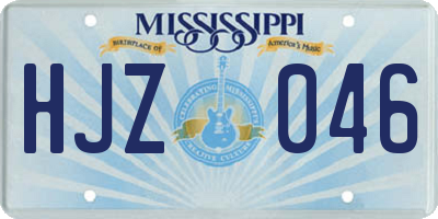 MS license plate HJZ046