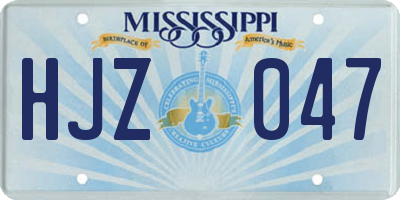 MS license plate HJZ047