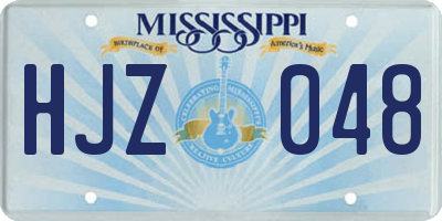 MS license plate HJZ048