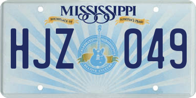 MS license plate HJZ049