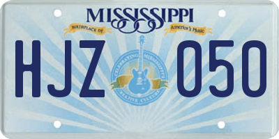 MS license plate HJZ050